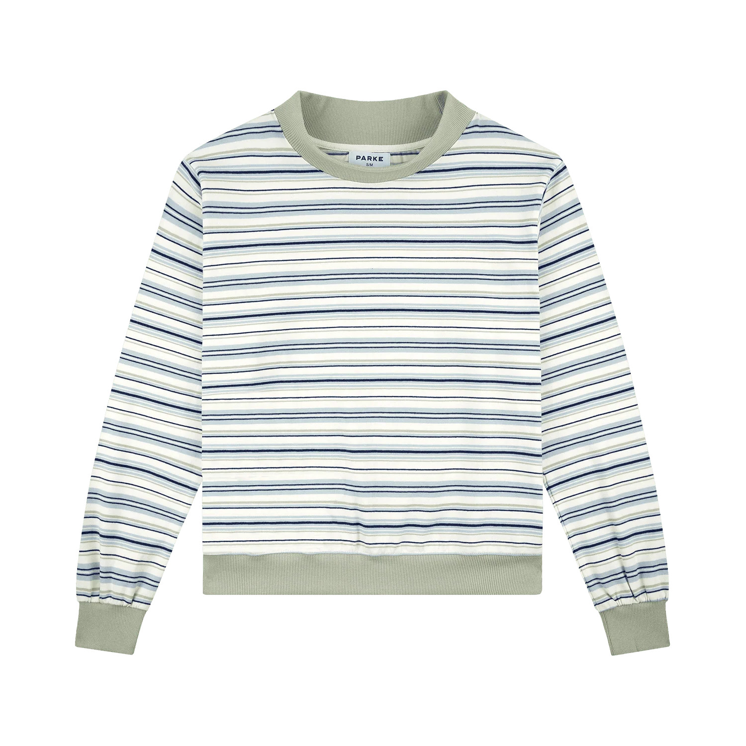 Striped Mockneck Pullover - Sea Stripe | Parke