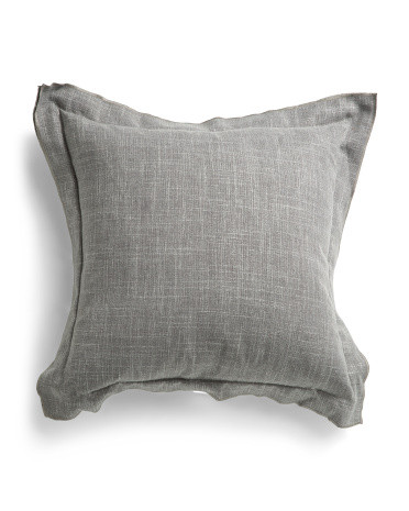 Made In Usa 22x22 Linen Blend Overfilled Double Flange Pillow | TJ Maxx