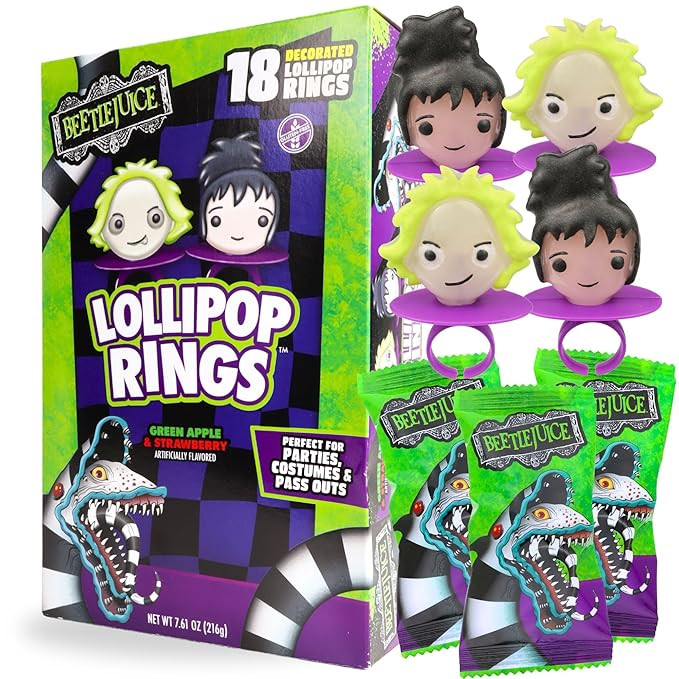 Imaginings 3 Limited Edition Beetle Juice Lollipop Rings, Individually Wrapped Decorated Suckers,... | Amazon (US)