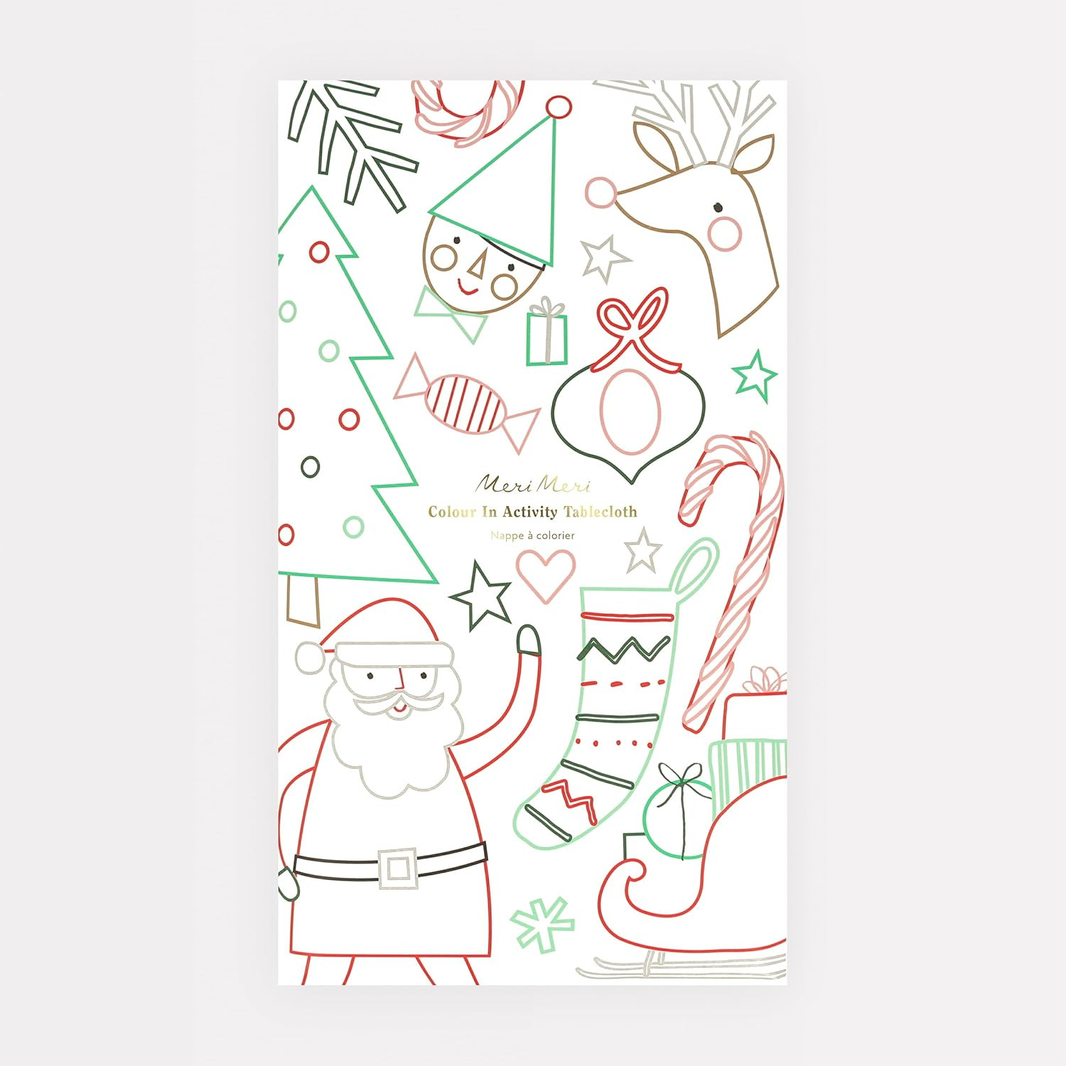 Meri Meri Color-in Activity Christmas Tablecloth (Pack of 1), 50" x 94" Disposable Christmas Tabl... | Amazon (US)