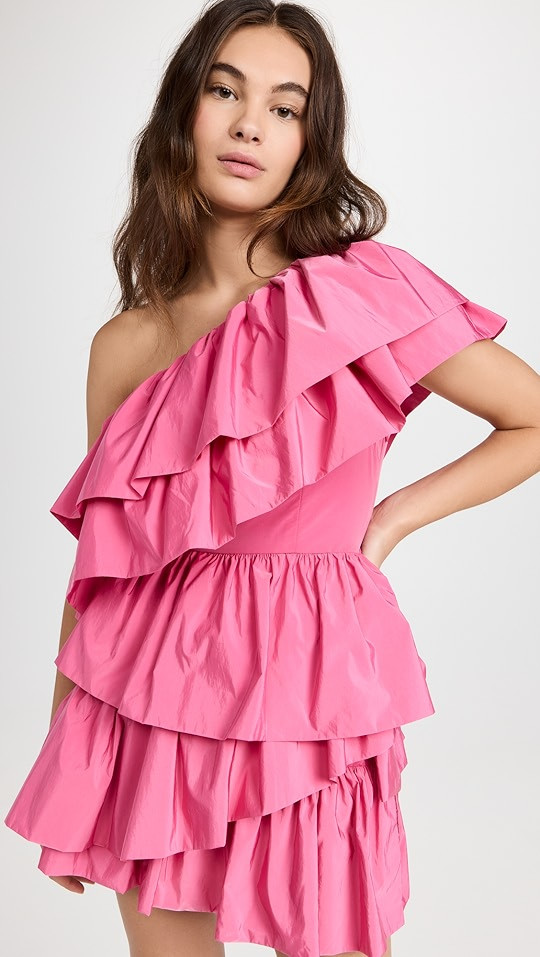 One-Shoulder Ruffled Mini Dress | Shopbop