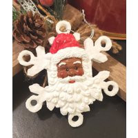 African American Santa Ornament, Black Snowflake Ornament, Black Claus Christmas Decorations | Etsy (US)