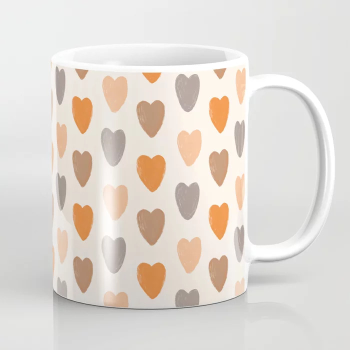 Multicolor Hearts Pattern Coffee Mug by rochelleraedesign | Society6