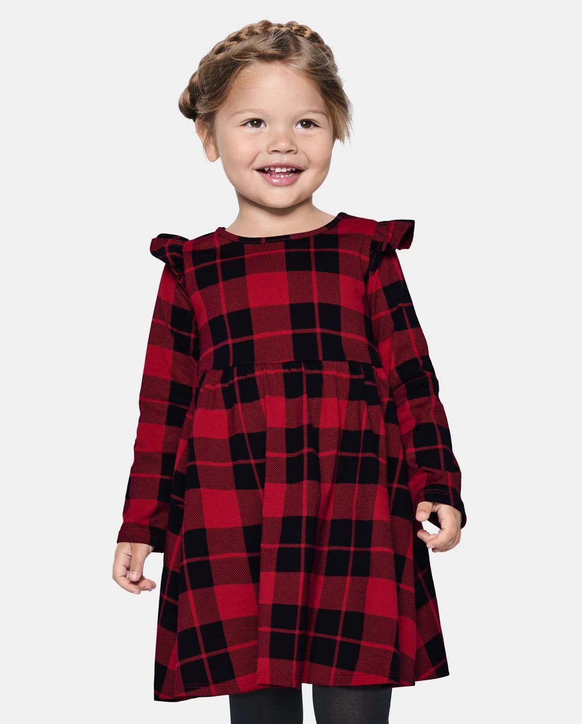 Baby And Toddler Girls Mix And Match Christmas Long Sleeve Buffalo Plaid Knit Babydoll Dress | Th... | The Children's Place