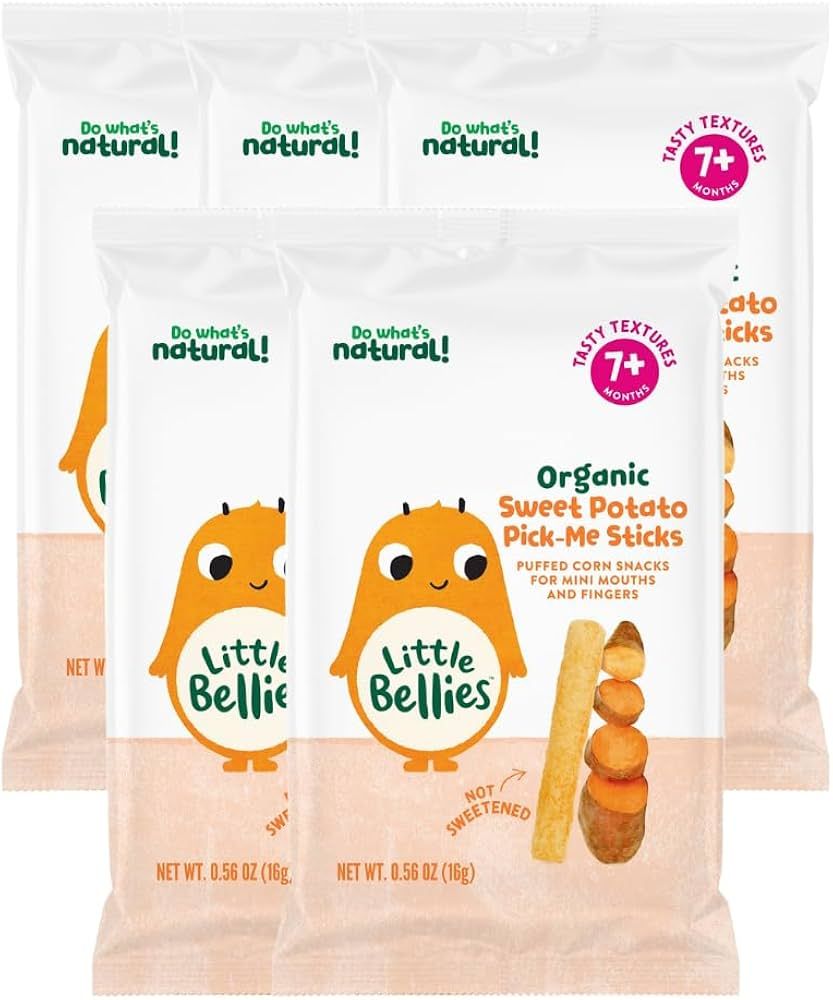 Little Bellies Organic Sweet Potato Pick-Me Sticks Baby Snack (Pack of 5 x 0.56 oz Individual Pac... | Amazon (US)