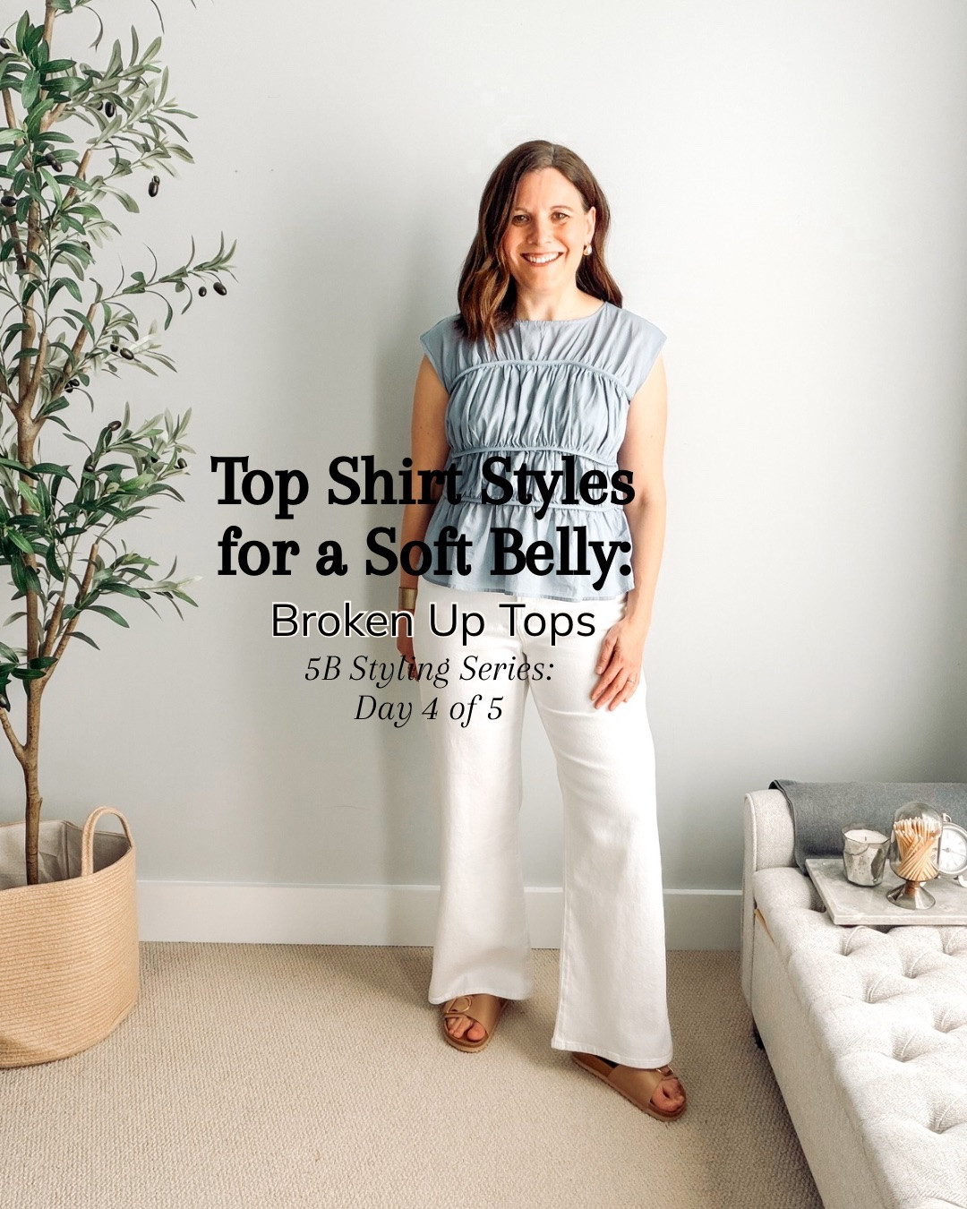 It’s Day 4 of my 5B Soft Belly Styling Series: Broken Up 

You’ve heard me talk before about choosing tops that end close to the hip bone. When a hemline hits in the right spot, it creates a visual cue for where your waist is. The belly is still covered, but the strategically placed hemline breaks up the silhouette and creates more balanced proportions.

Today’s examples all use tops that create that visual break in different ways.

Tomorrow I’ll share the final B in my 5B Soft Belly Styling Series.

📏For reference, I’m midsized, 5’6”, slightly short-waisted, 36-B bust, and wear a small or medium top with size 10/12 jeans.

#LTKOver40 #LTKMidsize #LTKSaleAlert