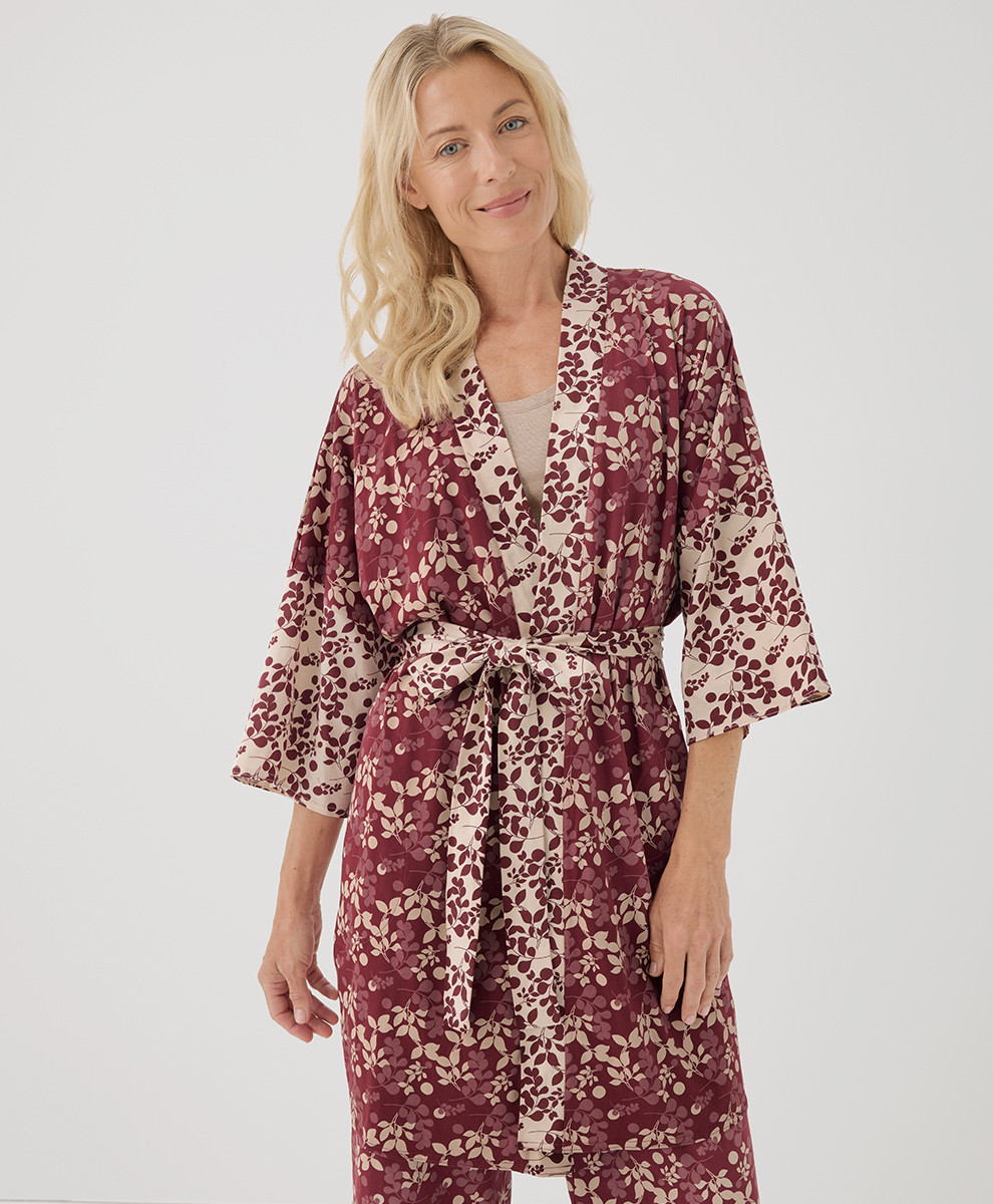 Women's Berry Sprigs Staycation Short Robe SX | Pact Apparel