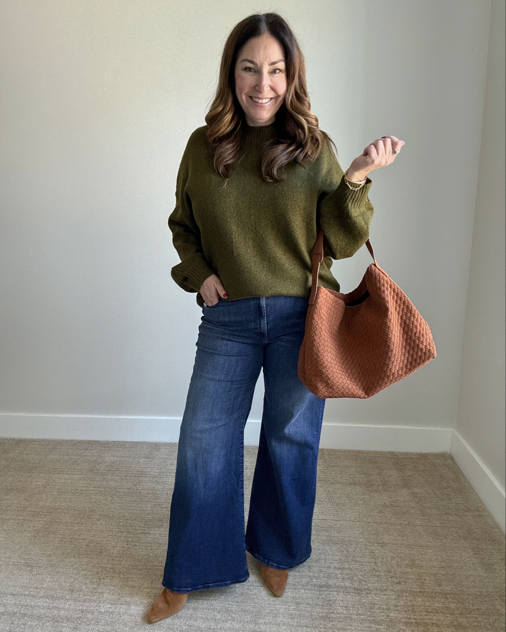 Stay comfy and stylish with these wide leg jeans and cozy sweater. Perfect for fall! Sweater tts, L // Jeans are UK sizing wearing 34 #fallfashion #amazonfinds #widelegjeans

#LTKSeasonal #LTKOver40 #LTKMidsize