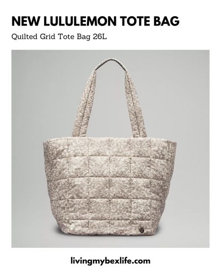 New lululemon Quilted Grid Tote Bag | lululemon holiday gift guide, lululemon belt bag, lululemon quilt bag, travel bag

#LTKHoliday #LTKGiftGuide #LTKitbag