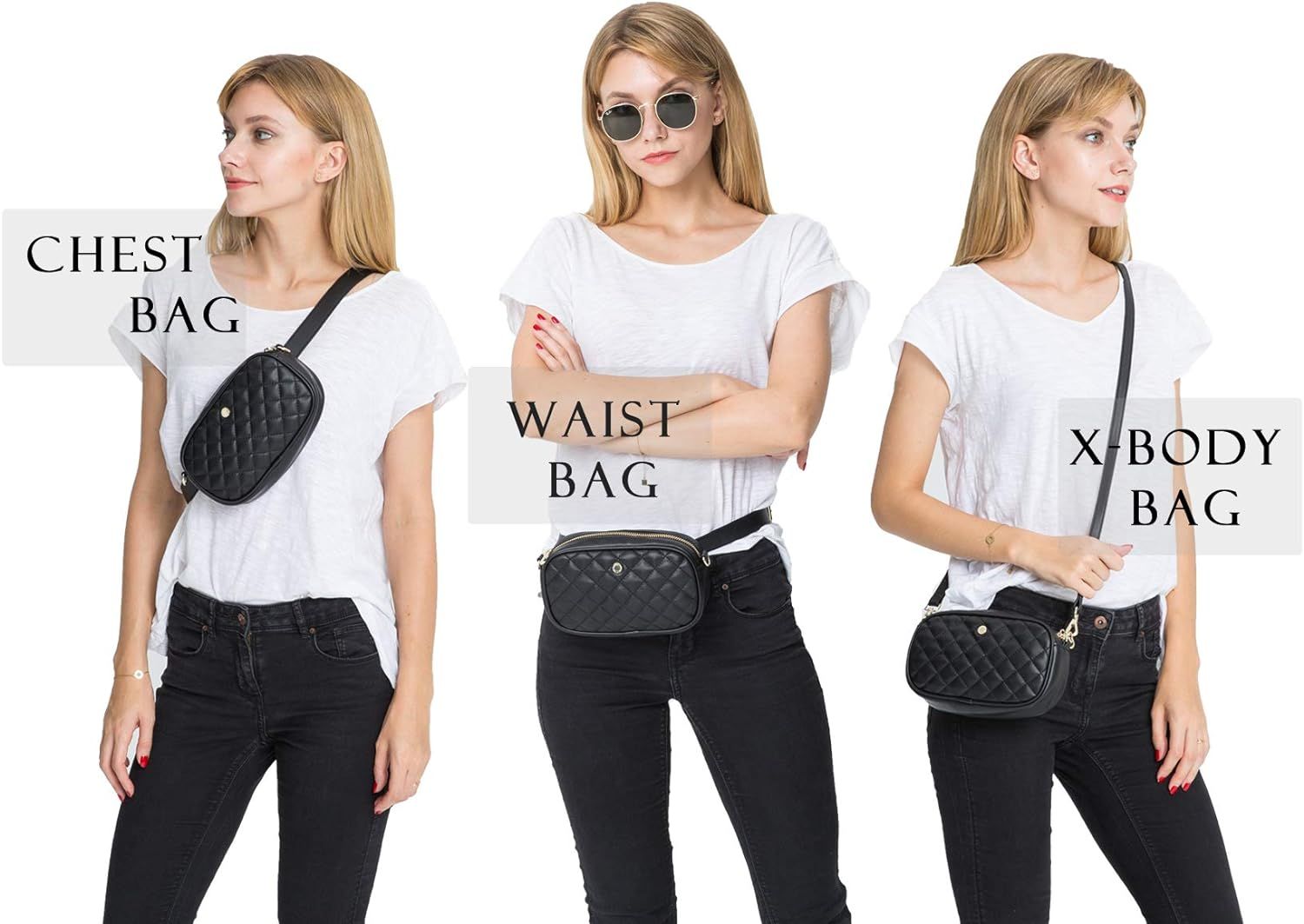 2-way Belt Bag for Women Fanny Pack Waist Purse Crossbody Bag Waist Bag by The Lovely Tote Co. | Amazon (US)