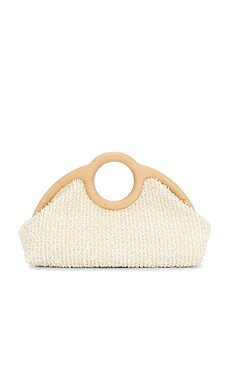 Alexis Sloane Raffia Frame Clutch in Natural & Off White from Revolve.com | Revolve Clothing (Global)