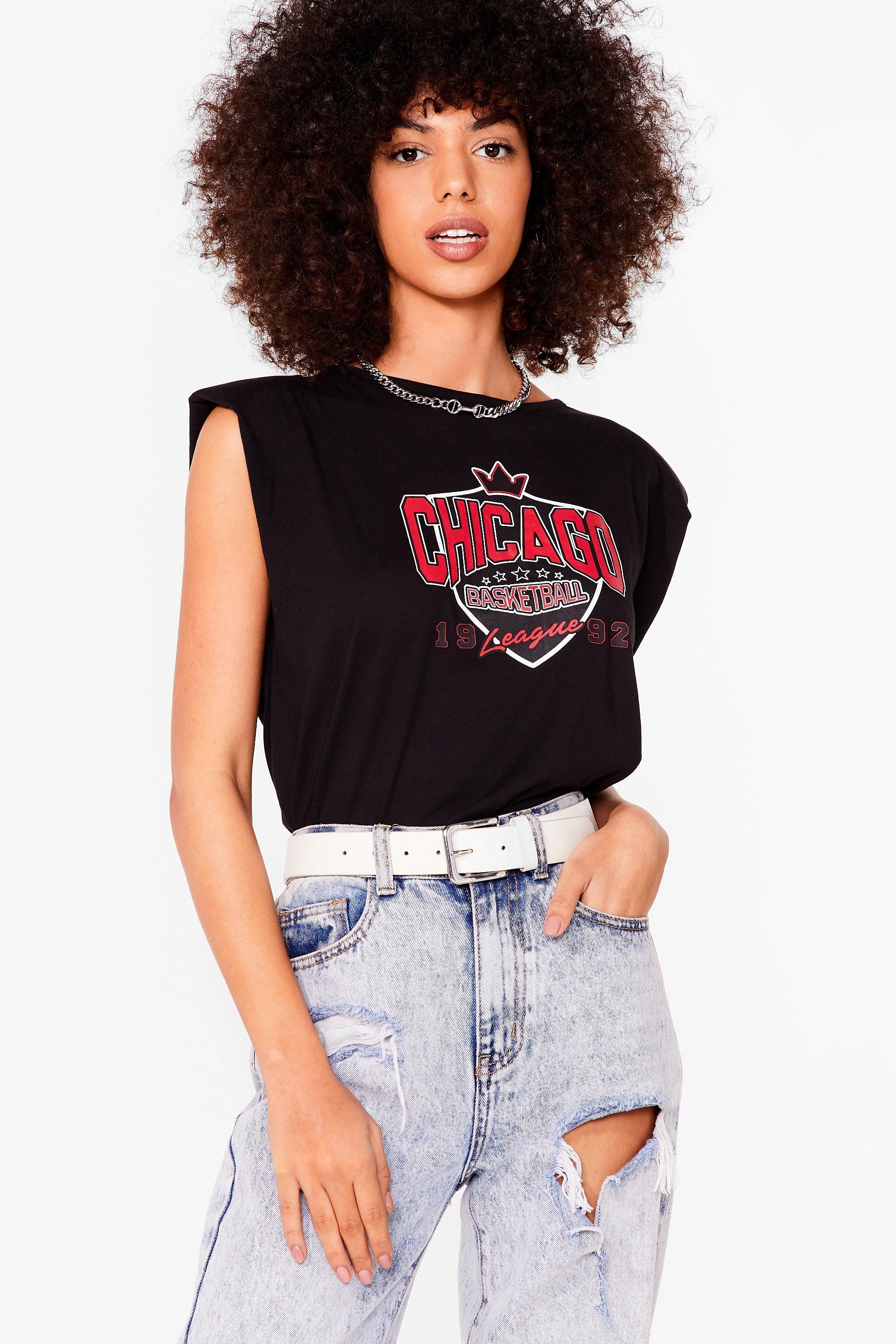 Womens Chicago All Out Padded Graphic Tee - Black | NastyGal (US & CA)