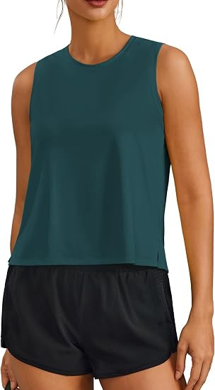 PINSPARK Ice Silk Athletic Tank Tops for Women Cooling Crop Tops | Amazon (US)