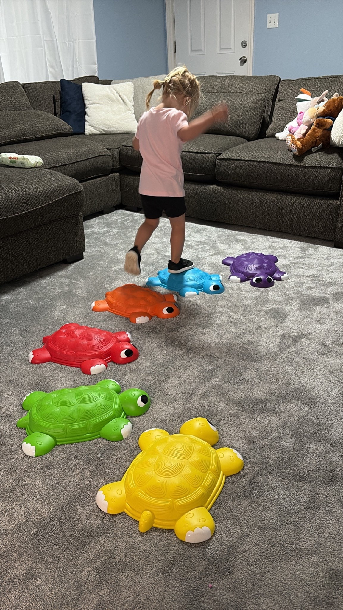 Weekend vibes with the cutest toddler outfit + outdoor play must-haves! 🐢☀️ These soft biker shorts are perfect for playtime, and how fun are these turtle stepping stones for backyard adventures? Linked everything on my LTK! #toddlermusthaves #ltkkids #summerfun #momlife #toddleroutfit #backyardfun #ltkunder30