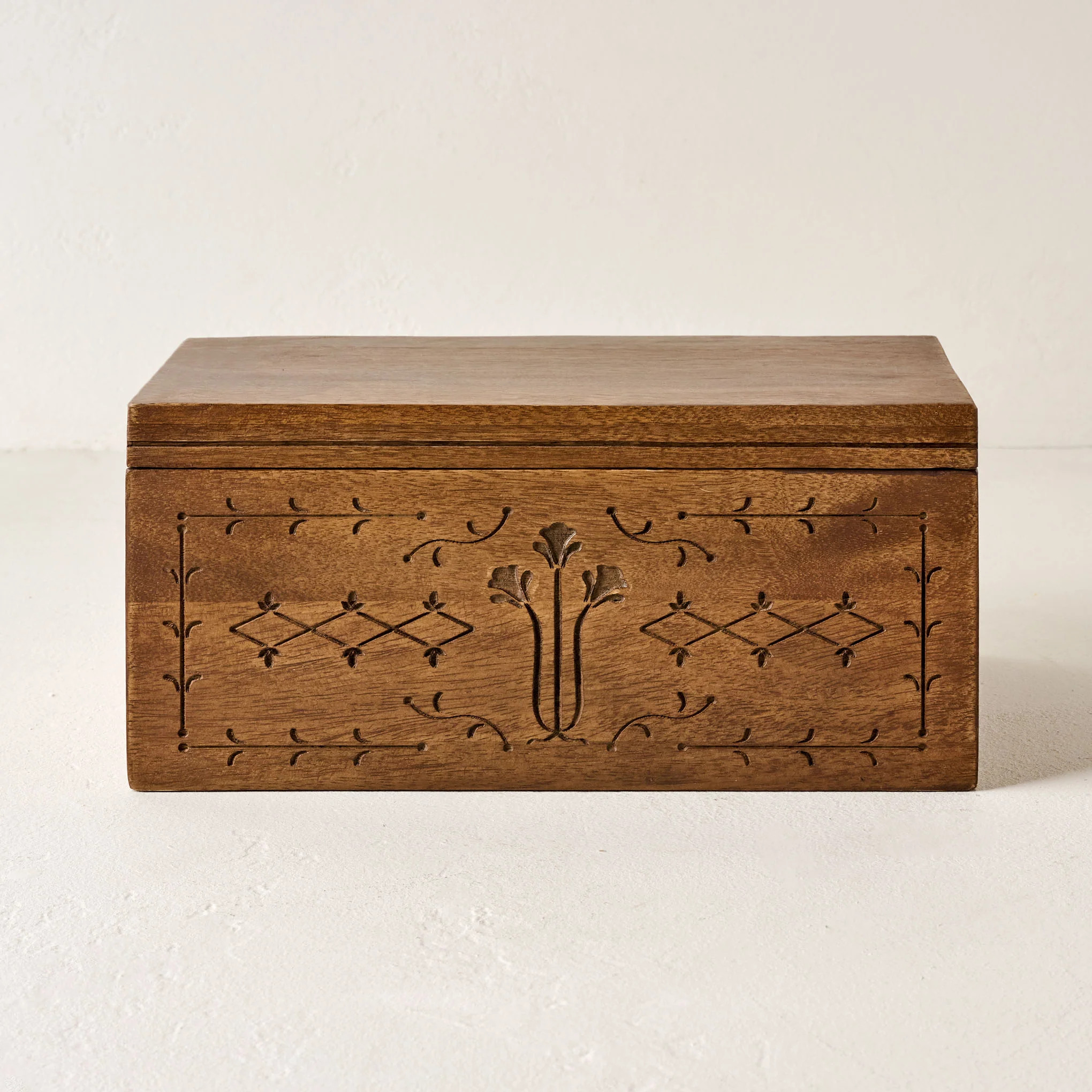 Etched Wood Keepsake Box | Magnolia
