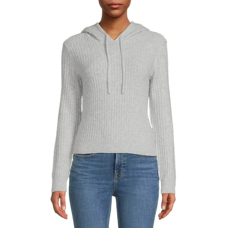 No Boundaries Junior's Ribbed Knit Hoodie | Walmart (US)