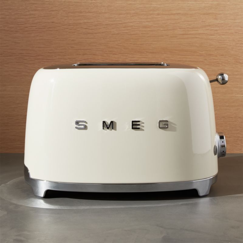 Smeg Cream 2-Slice Retro Toaster | Crate & Barrel