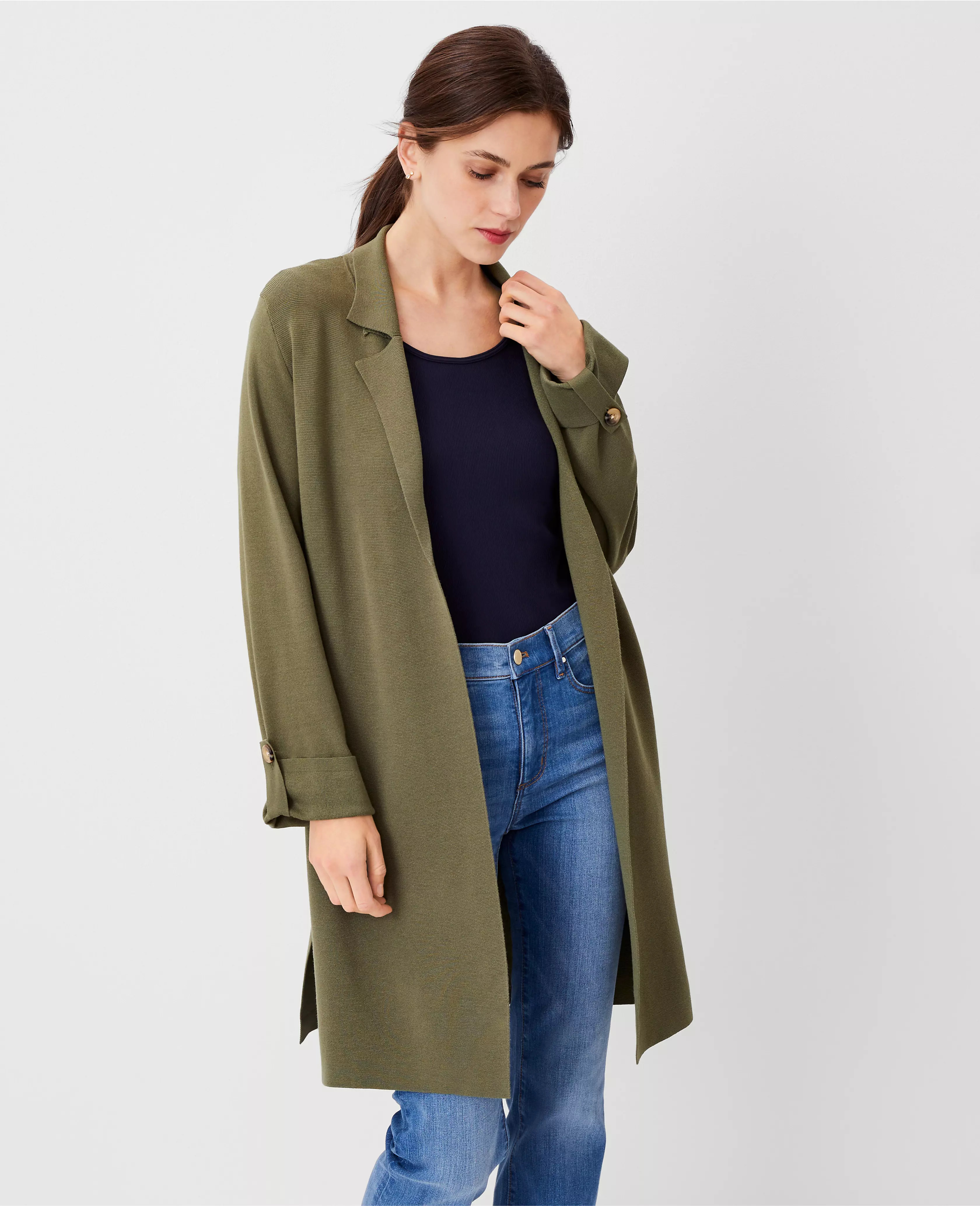 Petite Sweater Trench Jacket | Ann Taylor (US)
