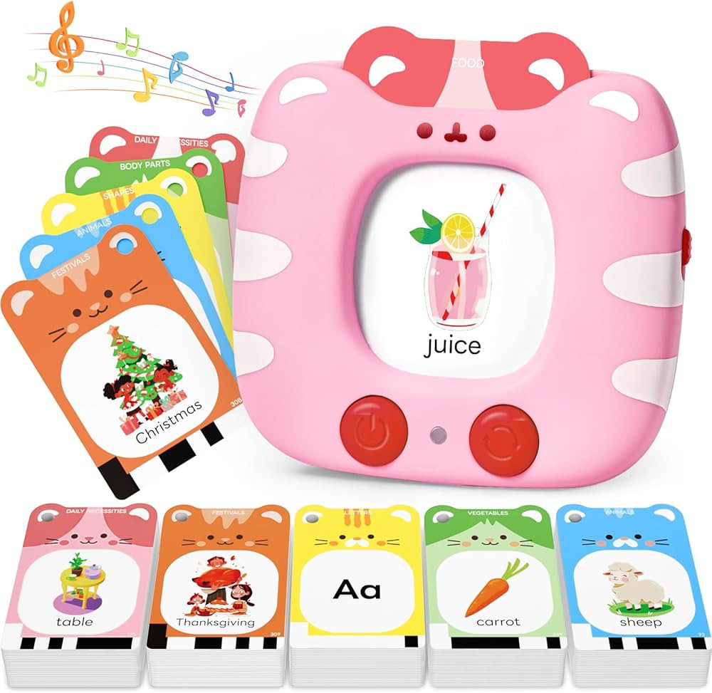JoyCat Talking Flash Cards for Toddlers 1-5 Clear Voice & Thick Cards & Easy to Slide in and Out,... | Amazon (US)