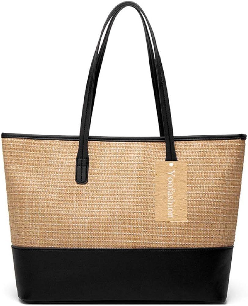 Yoofashion Straw Tote Bag for Women Shoulder Bag Summer Beach Bag Girls Fashion Top Handle Handba... | Amazon (US)