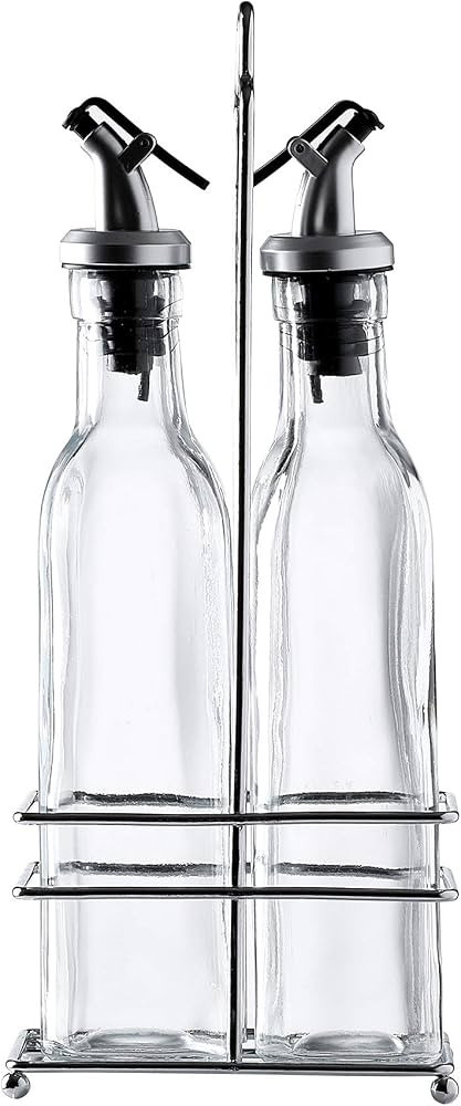 Gala Houseware Olive Oil Dispenser and Vinegar Dispenser Set with Chrome Plated Rack Stand, 2 Pie... | Amazon (CA)