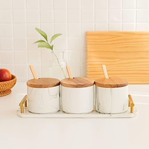Ceramic spice jar - Sugar bowl with lid and spoon - Spice jars with spoon - Pickle holder - Bowl pot | Amazon (US)