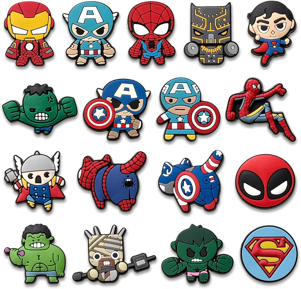 8,17Pcs Cartoon Croc Charms for Shoe, Cartoon Shoe Charms for Clogs Sandals Decoration | Amazon (US)