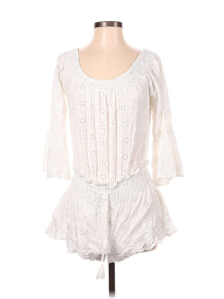 Surf Gypsy 100% Rayon Damask Hearts Stars White Romper Size S - 61% off | ThredUp