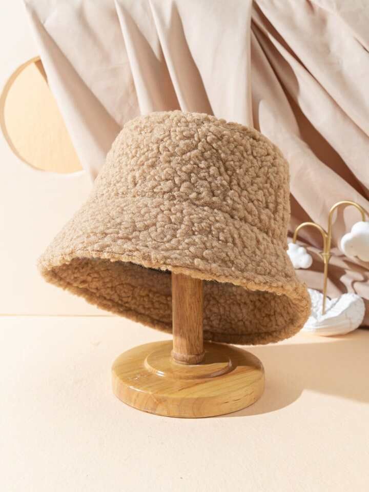 Solid Fluffy Bucket Hat | SHEIN