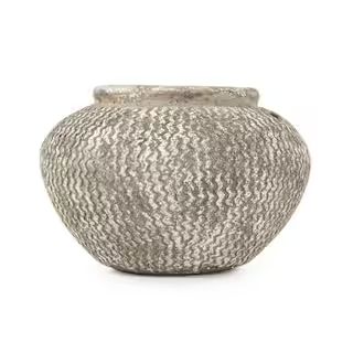 Zentique Cement Wavy Grey Large Decorative Vase-9917L A866 - The Home Depot | The Home Depot