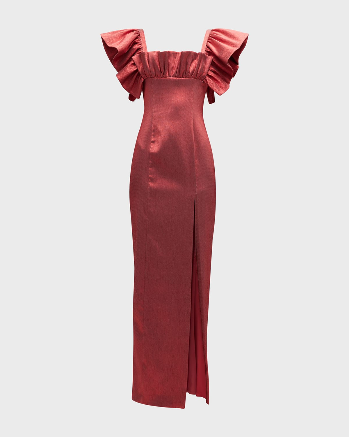 Prince Metallic Ruffle-Sleeve Gown | Neiman Marcus