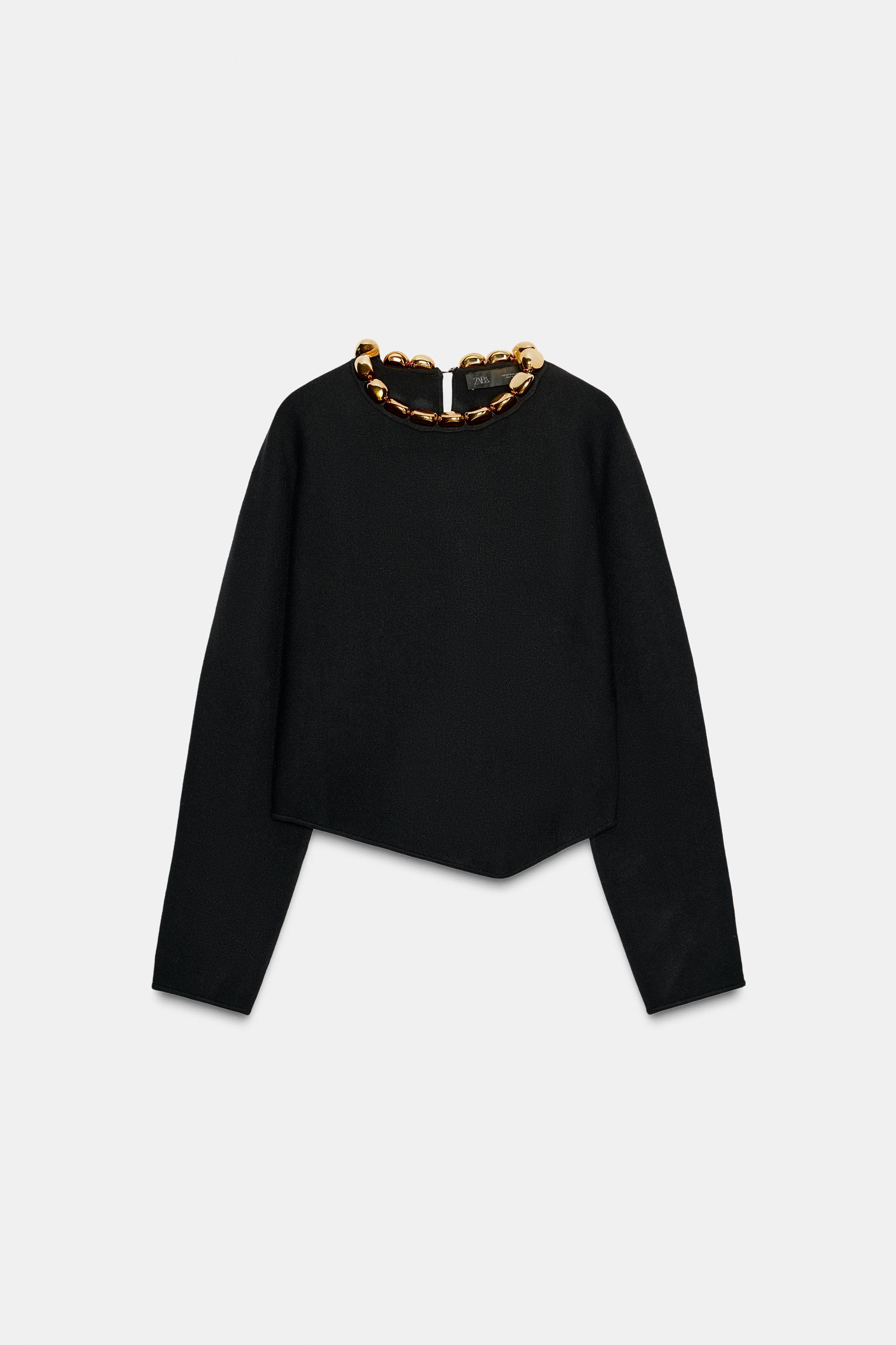 KNIT METALLIC BALL JUMPER | Zara US