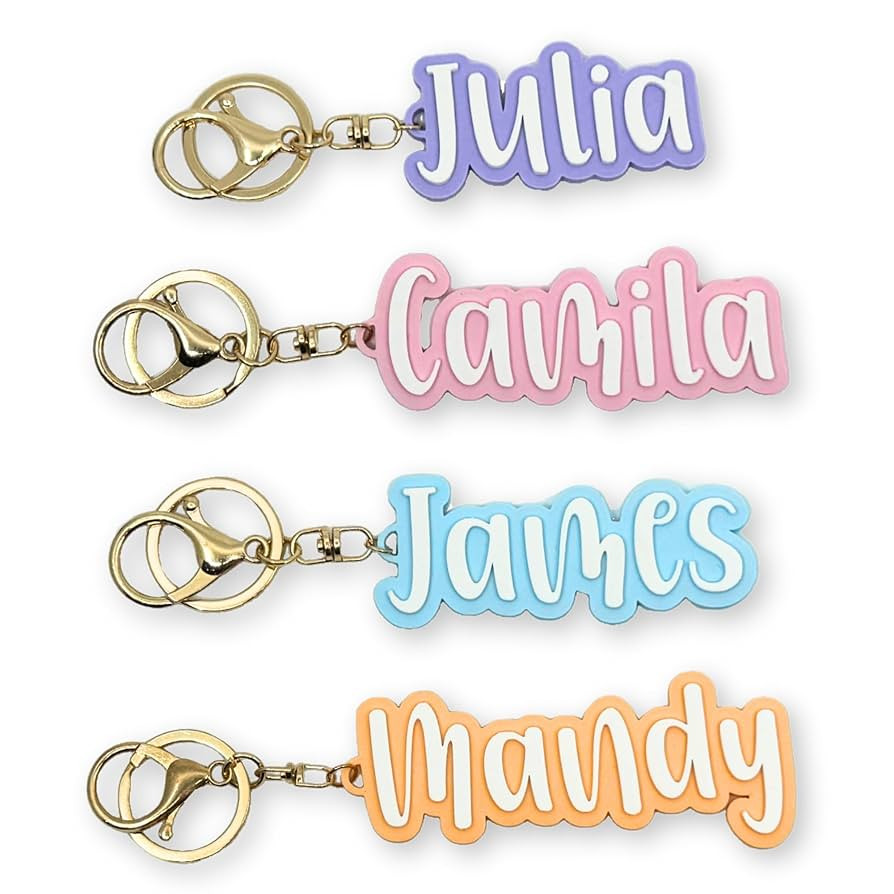 Custom Keychain, Customized Name, Personalized Key Chain, Bag Charm, Cute Font Keychain, Unique P... | Amazon (US)