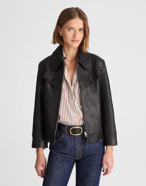 Alexa Chung for Madewell Ronnie Leather Fringe Jacket | Madewell