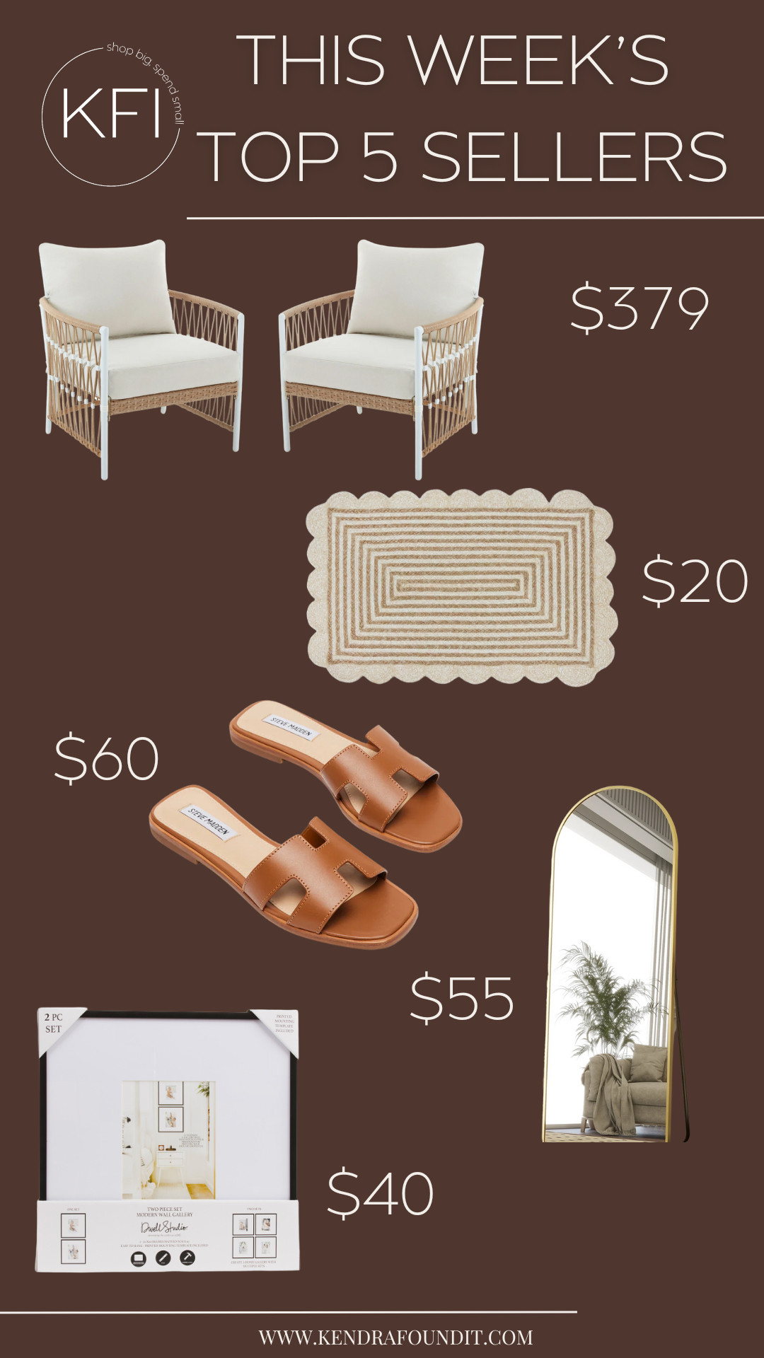 My top sellers of the week are in! This week, you guys are loving my Serena and Lily patio set dupe at Walmart, the $20 coastal rug from Lowe's (another Serena and Lily dupe), $60 Hermes sandal dupes, a $55 arched mirror from Walmart, and a double set of oversized mat frames for just $40. 

If you love affordable home decor, affordable fashion, decorating on a budget, looks for less, home decor finds, fashion finds, and deals of the day, give me a follow. It's literally all I do around here! ❤️ 

 #LTKSeasonal #LTKHome #LTKShoeCrush