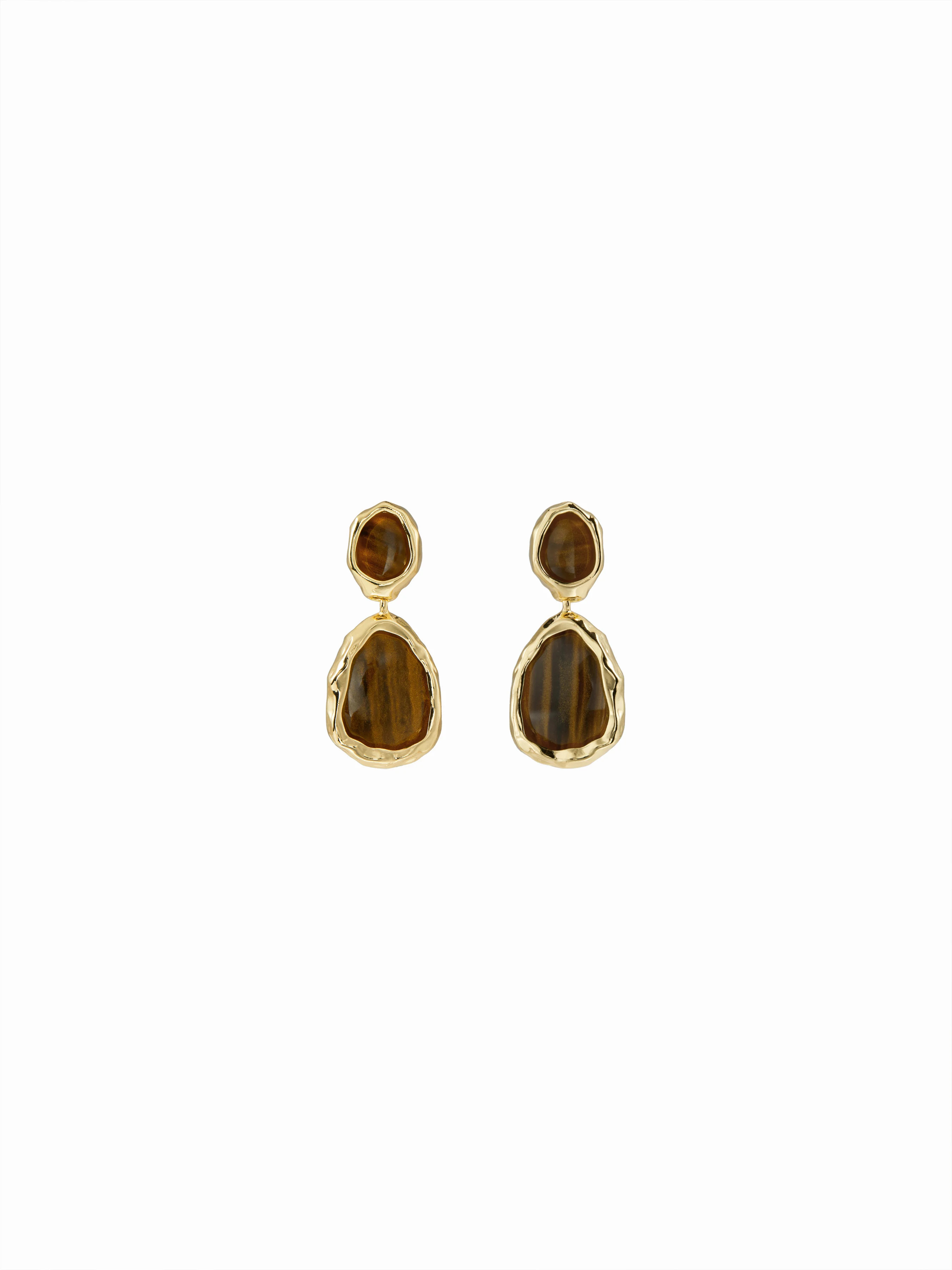 18K GOLD PLATED STAINLESS STEEL RESIN DROP EARRINGS  For Daily Casual | Cider