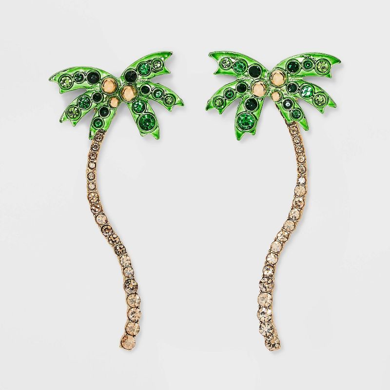 SUGARFIX by BaubleBar 'Stay Palm' Statement Earrings - Green | Target