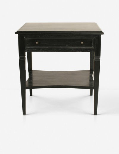 Luna 1-Drawer Nightstand, Hand Rubbed Black | Lulu and Georgia 