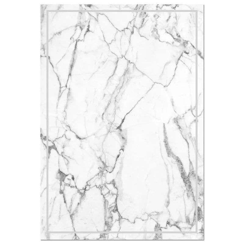 White Marble Decorative Floor Mat | Wayfair North America