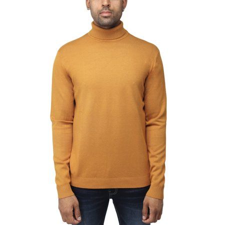 XRAY Turtleneck Sweater for Men Slim Fit Pullover with Roll Collar Mustard Size Large | Walmart (US)