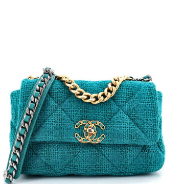 19 Flap Bag Quilted Tweed Medium | Rebag