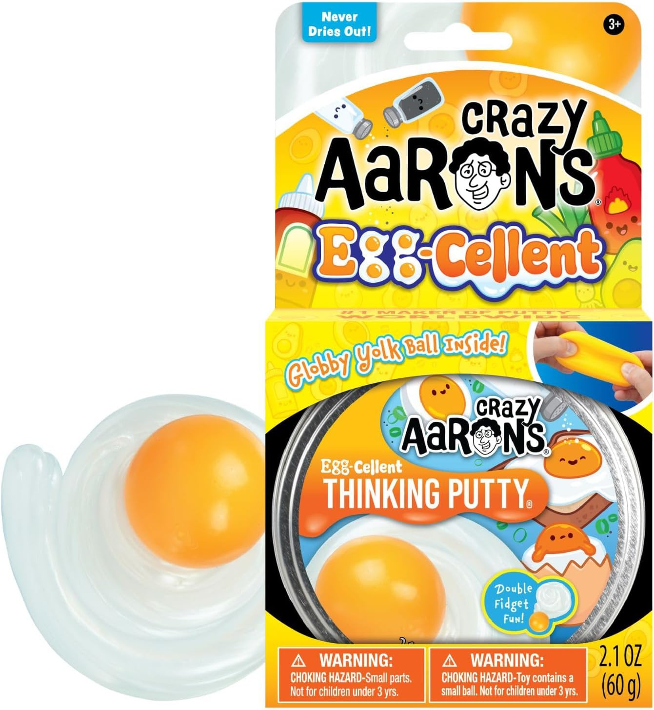 Crazy Aaron’s Thinking Putty Egg‑Cellent With Magic Globby Yolk Ball | Amazon (UK)