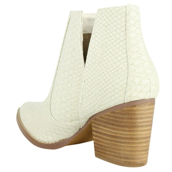 Tara Snakeskin Booties - Cream | Alexa Reece Boutique