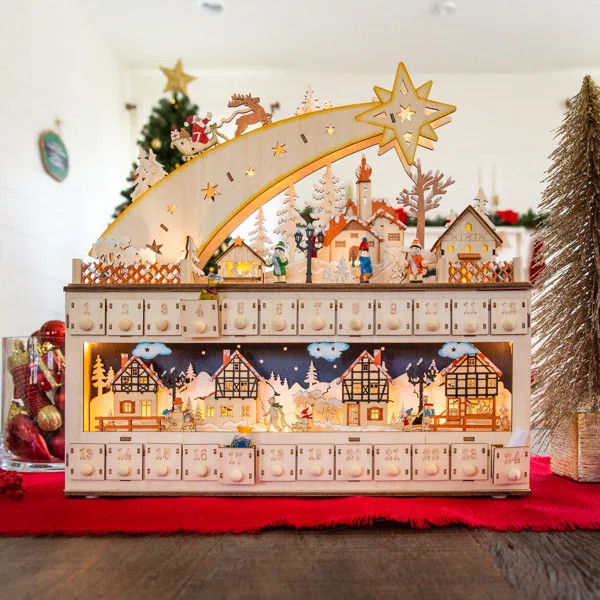 Wooden Christmas Shooting Star Advent Calendar | Wayfair North America