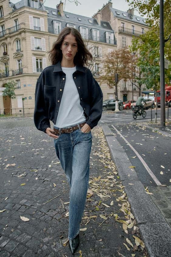 CROPPED BALLOON BOMBER JACKET | Zara US