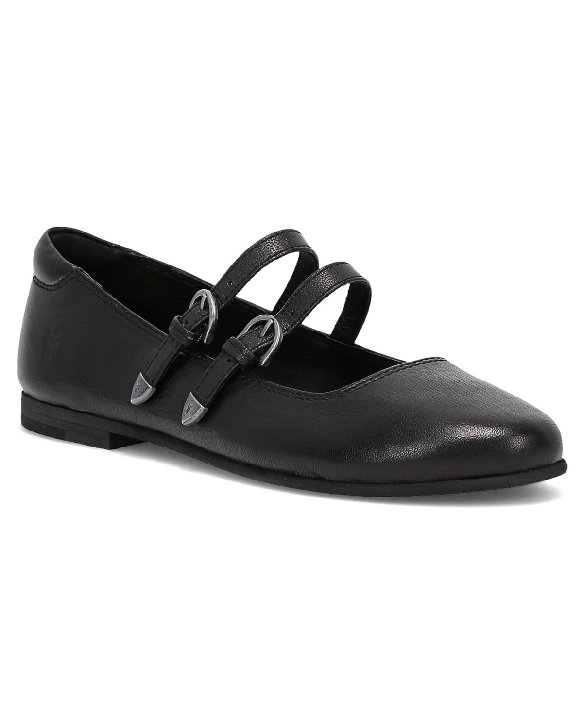 Frye Women's Carson Round Toe Mary Jane Flats - Black Leather | Macy's
