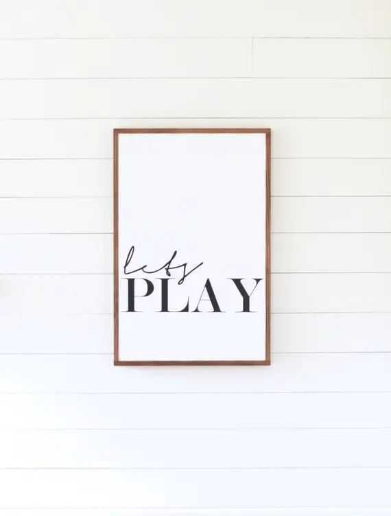 LET'S PLAY Painted Wood Sign - M and L Sizes available | Wall decor (Play Room, Modern Farmhouse, Fi | Etsy (US)
