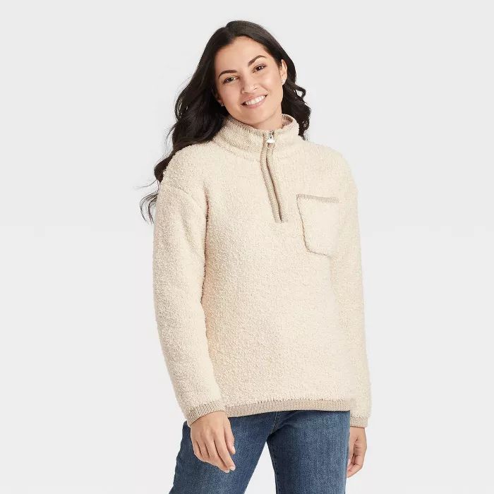 Women's Quarter Zip Jacket - Knox Rose™ Ivory | Target