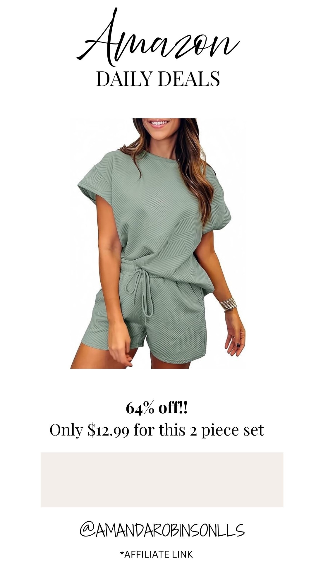 Amazon daily deals
Women’s 2 piece set

#LTKSaleAlert