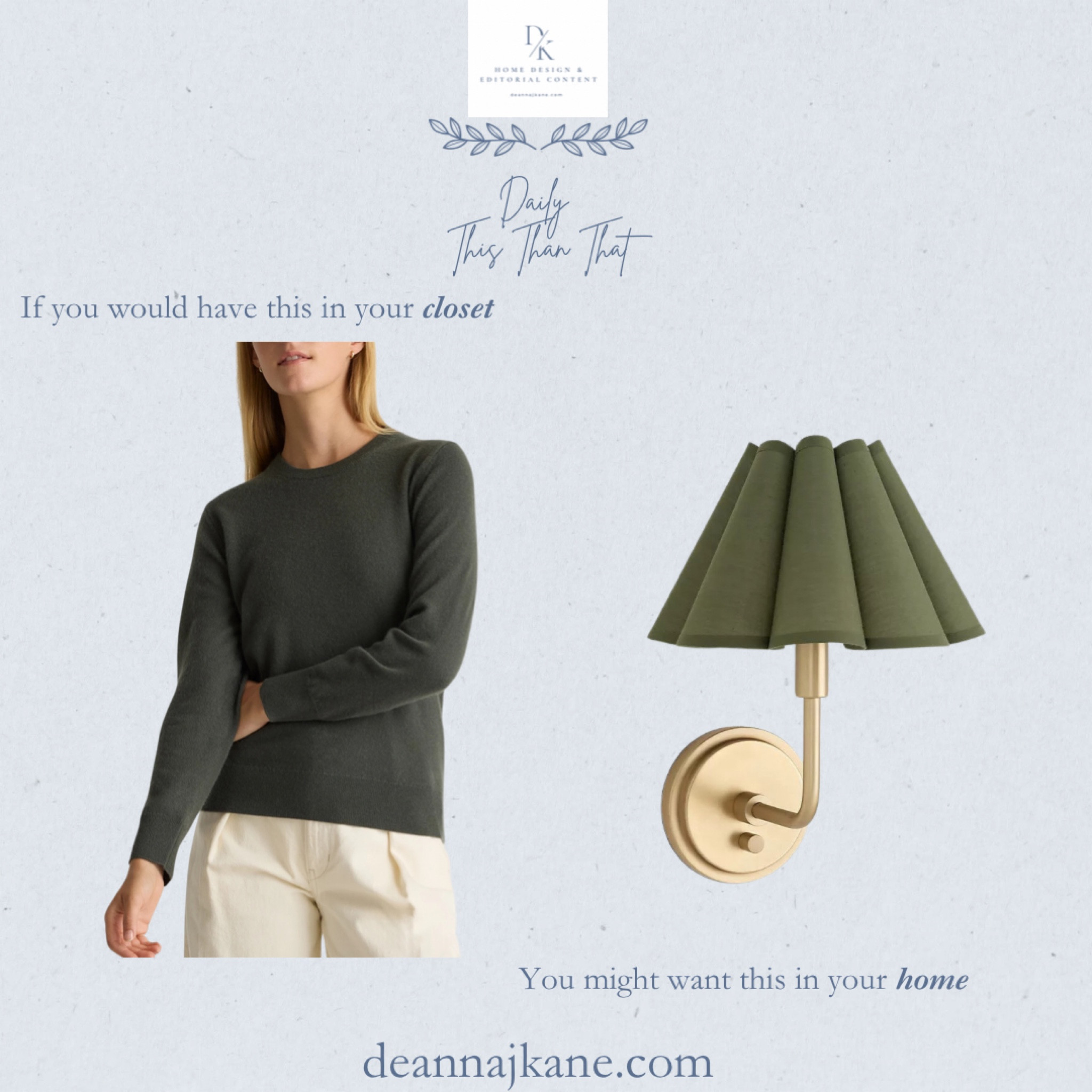 If you would wear this green cashmere sweater, you might want this green scalloped sconce in your home  

#LTKHome